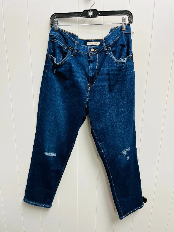 Jeans Straight By Levis In Blue Denim, Size: 16