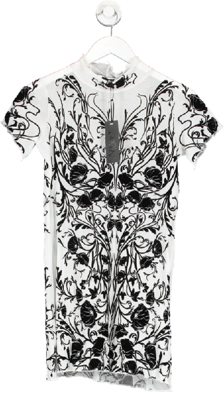 House of Widow White Floral Print Mini Dress UK M