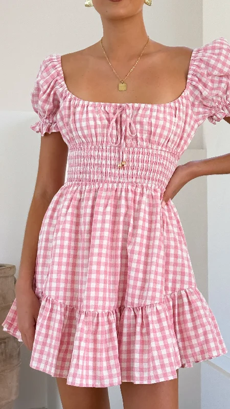 Kori Mini Dress - Pink Check