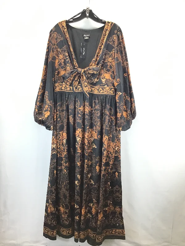 Dress Casual Maxi By City Chic In Black & Gold, Size: Xl