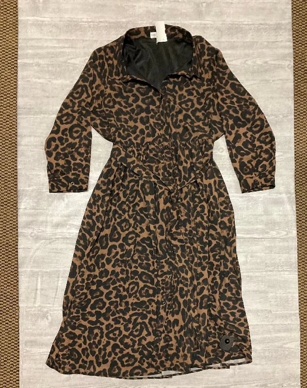 Dress Casual Midi By Cmc In Animal Print, Size: L