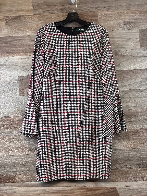 Dress Casual Midi By Lauren By Ralph Lauren In Checkered Pattern, Size: L