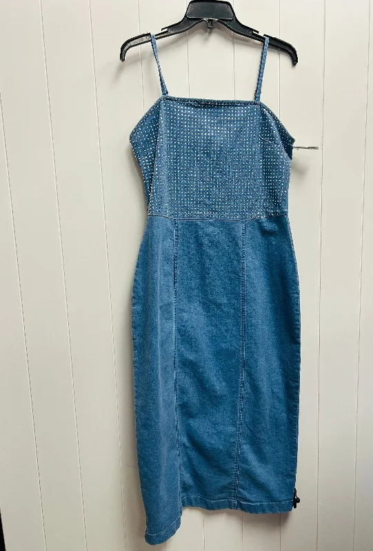 Dress Casual Midi By Live 4 Truth In Blue Denim, Size: L