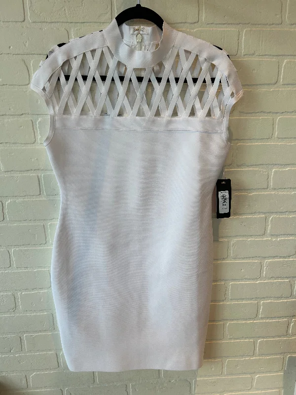 Dress Party Midi By Bebe In White, Size: L