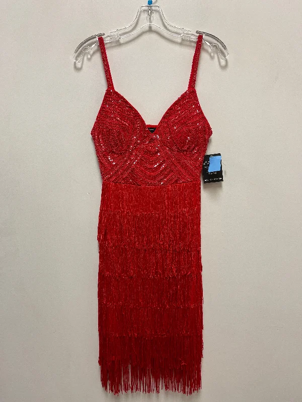 Dress Party Midi By Boston Proper In Red, Size: Xs