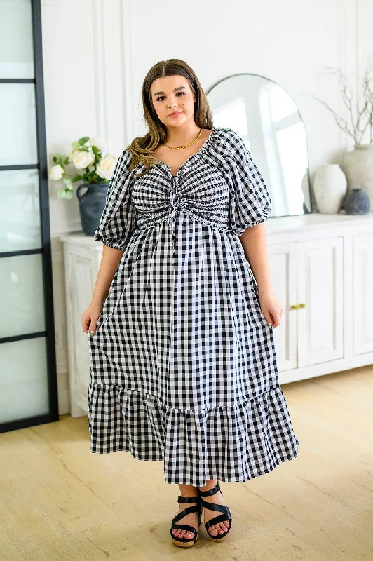 Greenville Gingham Midi Dress