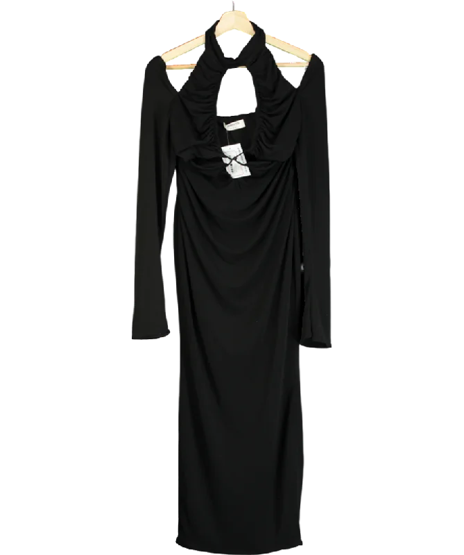 House of CB Black Jersey Cut-out Maxi Dress UK S