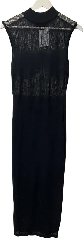 Misspap Black Beach Knit Maxi Dress UK 6