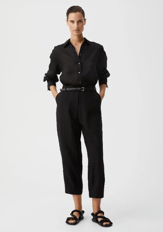 Henley Linen Pant_Black