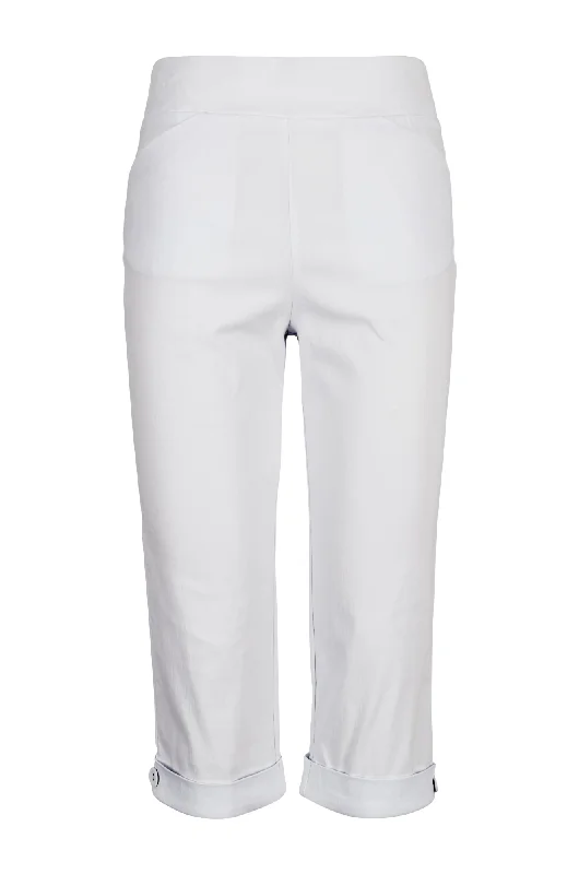 Pull on Bengaline Mid Calf Pants | WHITE | 7342AR