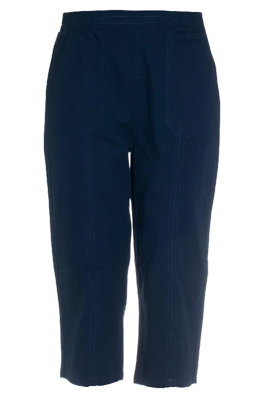 Pull on Mid Calf Pants | INDIGO | 6816AR