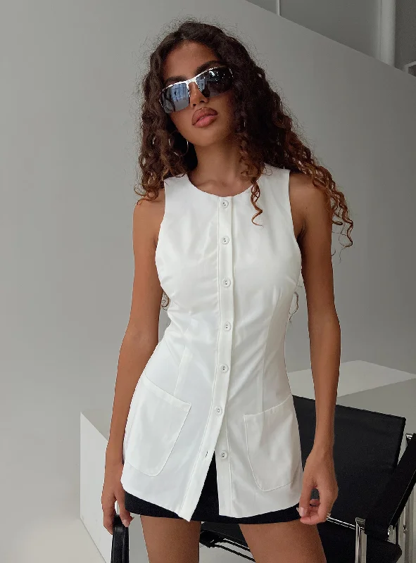 Mystick Vest Top White