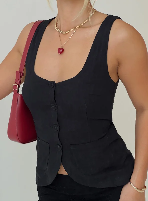 Spirito Vest Top Black